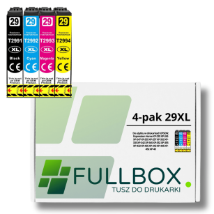 FULLBOX 4-pak TUSZ do EPSON 29XL T2991 T2992 T2993 T2994 Expression Home XP455 XP355