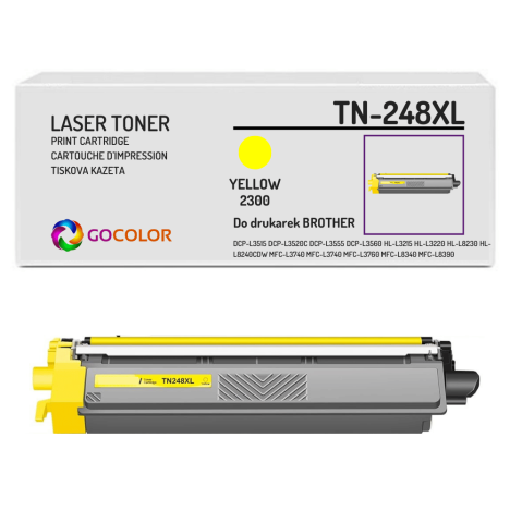 Toner do BROTHER TN248XL Y DCPL3555 DCPL3560 MFCL3740 Yellow  Zamiennik 2.3K