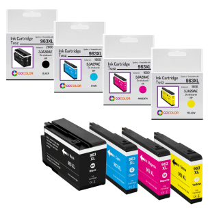 4 X TUSZ do HP 963XL CMYK Zamiennik CHIP anti-upgrade