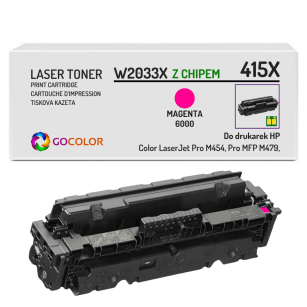 Toner do HP W2033X 415X LaserJet Pro M454dn MFP M479dn Magenta z CHIPEM zamiennik 6K
