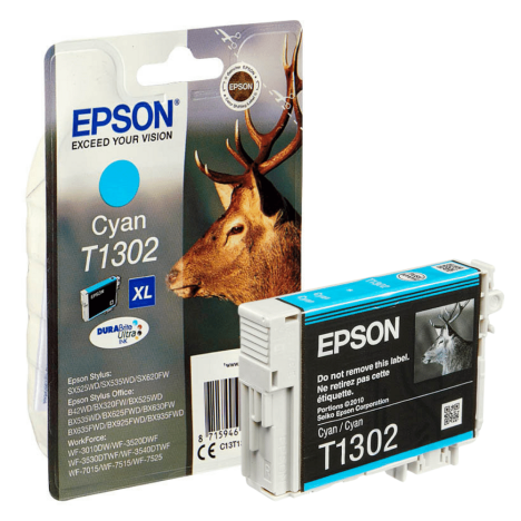 Epson oryginalny tusz T1302 C13T13024012 Epson Stylus Office BX320FW Workforce WF3010DW cyan 10.1ml