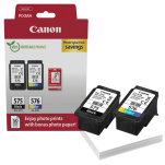 Canon oryginalny tusz PG575 + CL576 + papier GP501 50ark. 10x15cm 5438C004 Pixma TS3551i TR4750i TR4751i 2-pak 5.6/6.2ml - 3