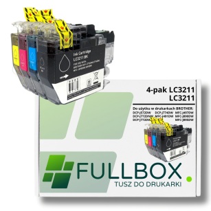 FULLBOX 4-pak TUSZ do BROTHER LC3211BK LC3211C LC3211M LC3211Y