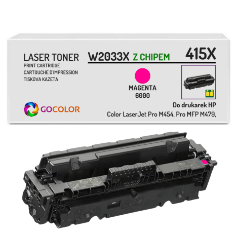Toner do HP W2033A 415A LaserJet Pro M454dn MFP M479dn Magenta z CHIPEM zamiennik 2.1K