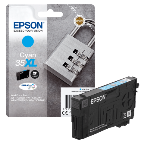 Epson oryginalny tusz 35XL T3592 C13T35924010 WorkForce Pro WF4720DWF WF4725DWF WF4730DTWF WF4740DTWF cyan 1900 stron
