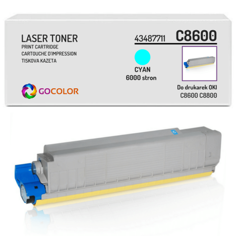 Toner do OKI C8600 C8800 n, dn, dm, cdtn, 43487711 Cyan zamiennik