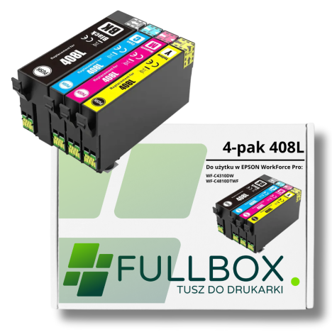FULLBOX 4-pak Tusz do EPSON 408L T09K1 T09K2 T09K3 T09K4