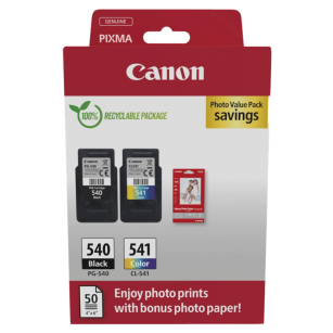 Canon oryginalny Tusz PG540 + CL541 + papier GP501 50ark. 10x15cm 5225B013 2-pak 8.0/8.0ml