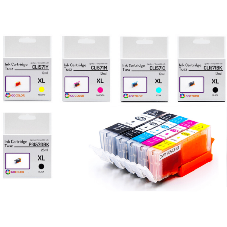 5 X TUSZ do CANON PGI570XL + CLI571XL 100 % nowy zamiennik
