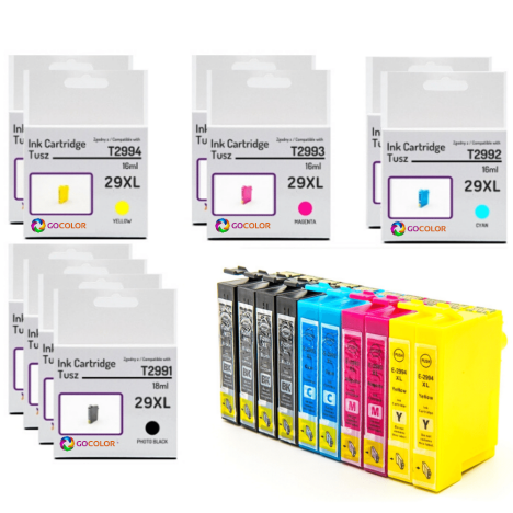 10 X TUSZ do EPSON T2991 T2992 T2993 T2994 29XL zamiennik