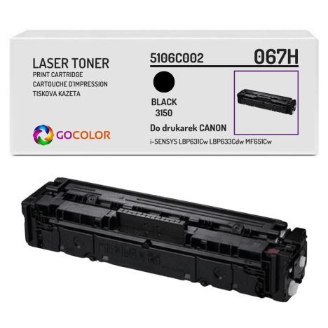 Toner do CANON 067HBK 5106C002 iSENSYS LBP631Cw LBP633Cdw MF651Cw black Zamiennik 3.13K