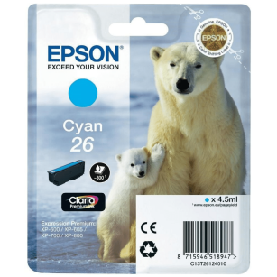 Epson oryginalny tusz 26 T2612 C13T26124012  cyan