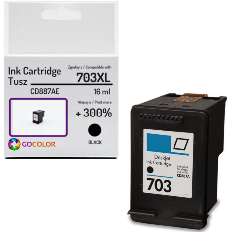 Tusz do HP CD887AE 703XL Black Zamiennik