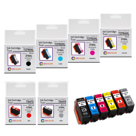 Tusz do EPSON XP15000 378XL 478XL T379D Zestaw 6 sztuk zamienników