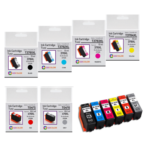 6 X TUSZ do EPSON XP15000 378XL 478XL T379D zamiennik