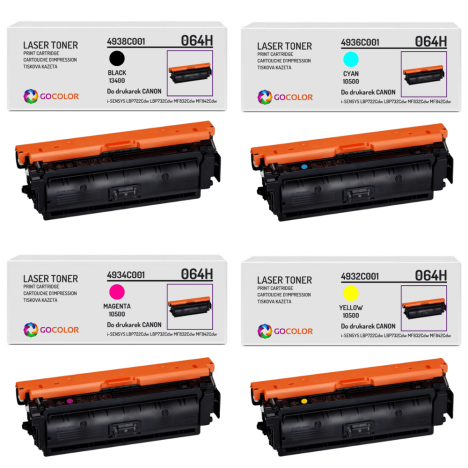 4-pak Toner do CANON 064H iSENSYS MF832Cdw LBP722cdw CMYK Zamiennik 13.4K/3x10.5K