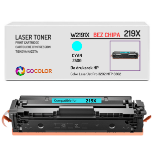 Toner do HP W2191X 219X Color LaserJet Pro MFP 3302 PRO 3202 2,5K cyan BEZ CHIPA