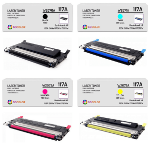 4 X TONER do HP W2070A W2071A W2072A W2073A 117A Zamiennik