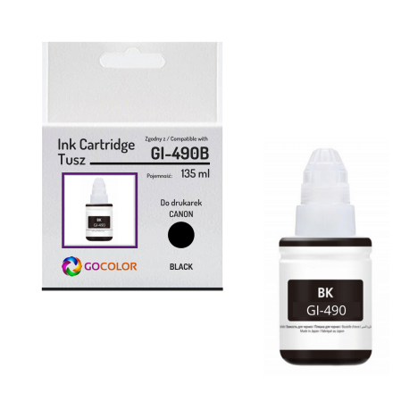 Tusz do CANON GI490B Pixma Black 100 % nowy zamiennik
