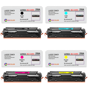 4X Toner do HP 219A W2190A W2191A W2192A W2193A Color LaserJet Pro MFP 3302 PRO 3202 BEZ CHIPA