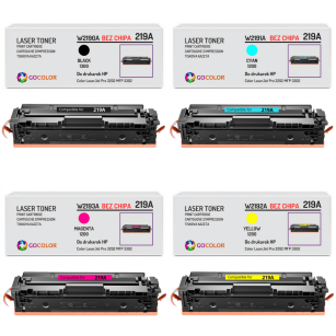 4 X TONER do HP 219A W2190A W2191A W2192A W2193A Color LaserJet Pro MFP 3302 PRO 3202 BEZ CHIPA