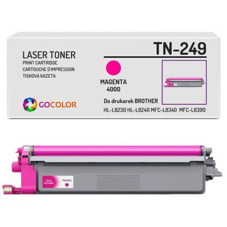 Toner do BROTHER TN249 M HL-L8230 HL-L8240 MFC-L8340 MFC-L8390 Magenta Zamiennik 4,0K