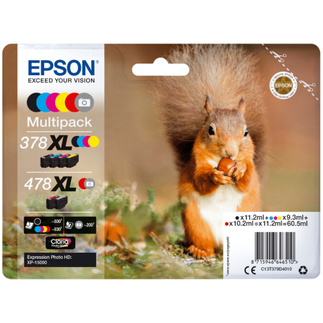 Epson oryginalny tusz 378XL + 478XL T379D4 C13T379D4010 Multipack