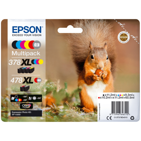 Epson oryginalny tusz 378XL + 478XL T379D4 C13T379D4010 Multipack