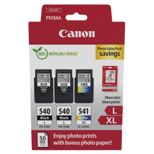 Canon oryginalny Tusz 2x PG540L + CL541XL + papier GP501 50ark. 10x15cm 5224B015 3-pak 2x11.0/15.0ml
