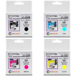 4 X TUSZ do BROTHER LC521 DCP-J1310DW DCP-J1260W CMYK zamiennik - 2