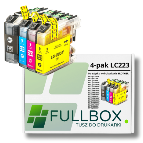 FULLBOX 4-pak tusz do BROTHER LC223BK LC223C LC223M LC223Y
