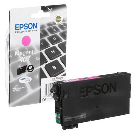 Epson oryginalny tusz 407 T07U3 C13T07U340 WorkForce Pro WF4745DTWF magenta 20.3ml
