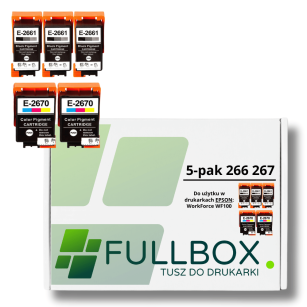 FULLBOX 5-pak tusz do EPSON 267 266 T2670 T2661 WorkForce WF100