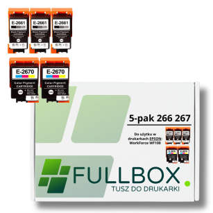 FULLBOX 5-pak TUSZ do EPSON 267 266 T2670 T2661 WorkForce WF100