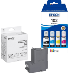 Epson oryginalny tusz 102 T03R6 C13T03R640 + oryginalny pojemnik na zużyty tusz C13T04D100 4-pak - 3