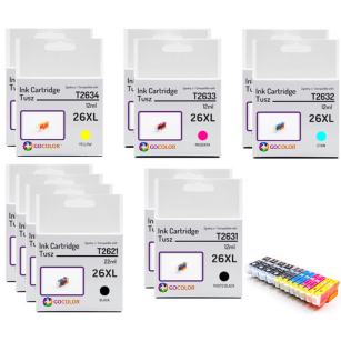 12 X TUSZ do EPSON T2621 T2631 T2632 T2633 T2634 26XL zamiennik