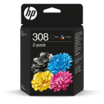 HP oryginalny Tusz 6L6S6UE 308 2-pak czarny / kolorowy - 3