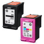 HP oryginalny Tusz 6L6S6UE 308 2-pak czarny / kolorowy - 2