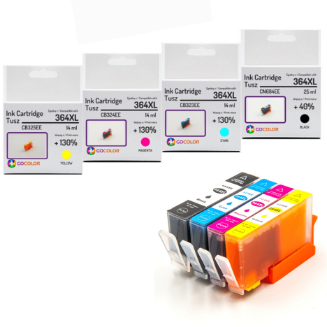 4 X TUSZ do HP 364XL CN684E CB323E CB324E CB325E Zamiennik