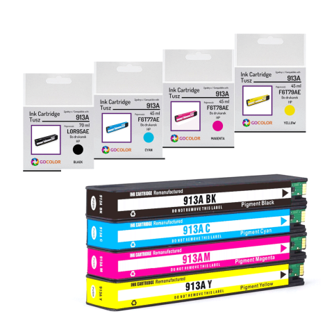 Tusz do HP 4 X 913A L0R95AE F6T77AE F6T78AE F6T79AE Zamiennik