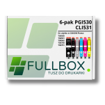 FULLBOX 6-pak TUSZ do CANON PGI530PGBK CLI531BK CLI531C CLI531M CLI531Y CLI531GY - 3