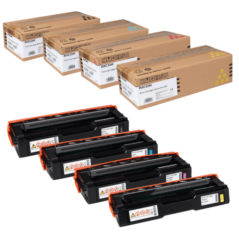 Ricoh oryginalny toner MC250 408352 408353 408354 408355 MC250FWB PC300W CMYK 4x 2.3K 4-pak