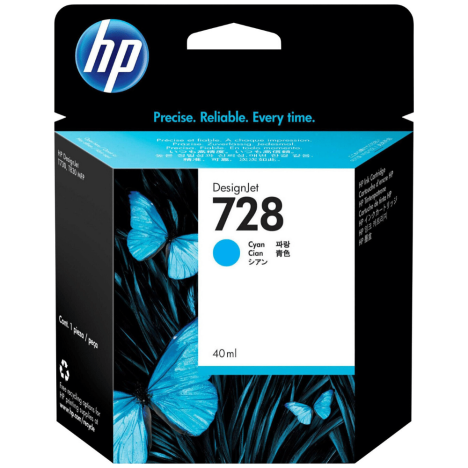 EOL HP oryginalny Tusz F9J63A 728 cyan