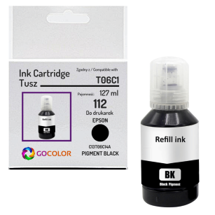 Tusz do EPSON 112 T06C1 C13T06C14A EcoTank L11160 L15150 ITS L6550 Pigment Black 127 ml.
