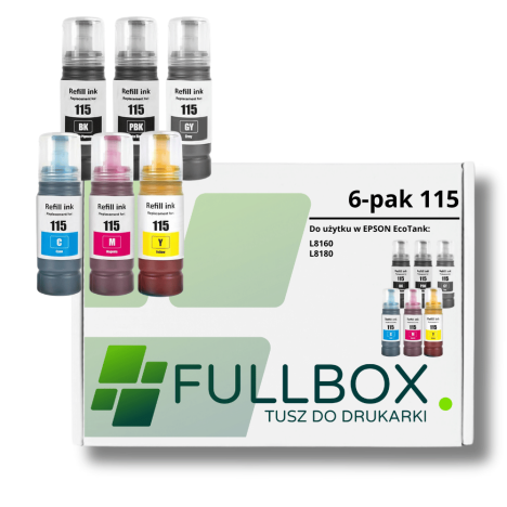 FULLBOX 6-pak TUSZ do EPSON 115 T07C1 T07D1 T07D2 T07D3 T07D4 T07D5