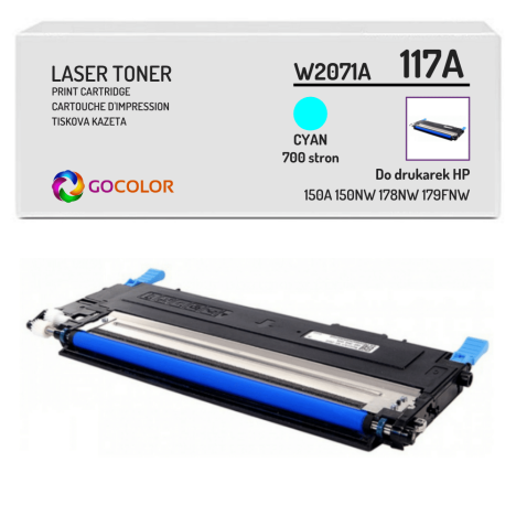 Toner do HP W2071A 117A Cyan Zamiennik