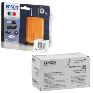 Epson oryginalny tusz 405XL T05H6 C13T05H64010 + oryginalny pojemnik na zużyty tusz C13T671500 4-pak