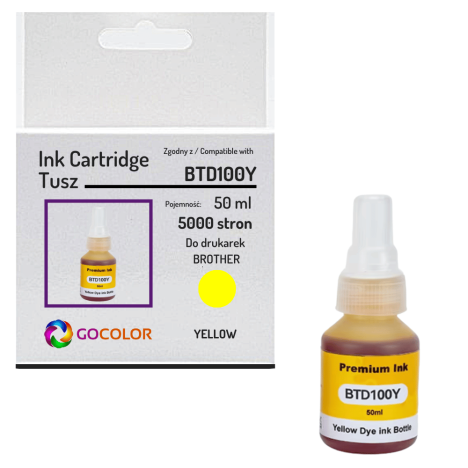 Tusz do BROTHER BTD100Y Yellow zamiennik