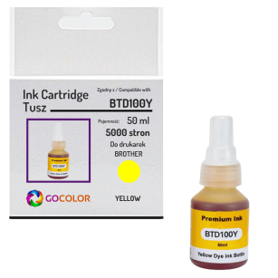 Tusz do BROTHER BTD100Y Yellow zamiennik