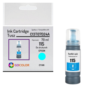 Tusz do EPSON 115 T07D2 C13T07D24A EcoTank L8160 L8180 70.0ml cyan zamiennik